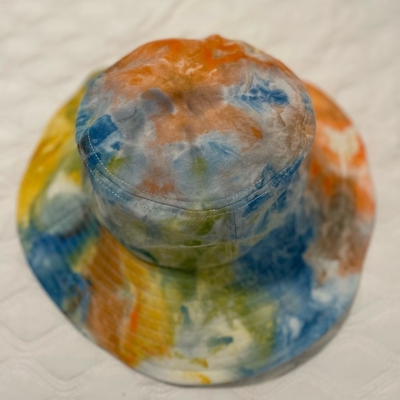 New INC International Concepts Women's Cotton Bucket Hat hand crafted tie dye - Picture 3 of 6
